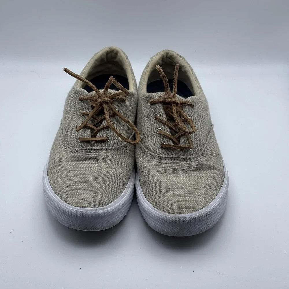 Sperry Top-Sider Tan Woven‎ Canvas Sneakers Mens Size 9 Casual Boat Shoes
